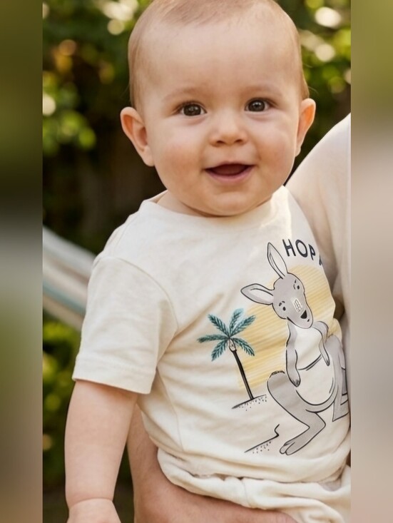Peek Other - F Peek Adventure cute Kangaroo hopabout shirt 0-3mo. Infant, adorable